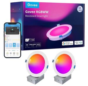 Govee - KIT 2x LED RGBWW Infälld lampa LED/11W/230V Smart 2700-6500K