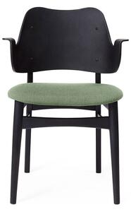 Warm Nordic - Gesture Chair / Black Lacquered Oak - Lounge stol - Canvas 926 (Sage Green) - L58 x W54 x H80 cm