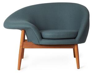 Warm Nordic - Fried Egg Chair / Oiled Teak - Fåtölj - Hero 991 (Petrol) - L99 x W68 x H68 cm