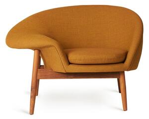Warm Nordic - Fried Egg Chair / Oiled Teak - Fåtölj - Canvas 424 (Dark Ochre) - L99 x W68 x H68 cm