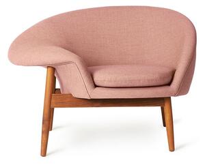 Warm Nordic - Fried Egg Chair / Oiled Teak - Fåtölj - Canvas 614 (Pale Rose) - L99 x W68 x H68 cm