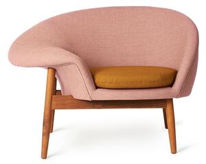 Warm Nordic - Fried Egg Chair / Oiled Teak - Fåtölj - Canvas 614 (Pale Rose) / Canvas 424 (Dark Ochre) - L99 x W68 x H68 cm