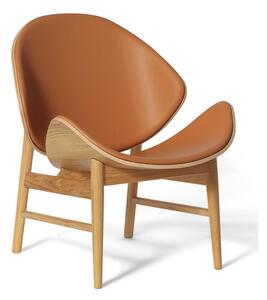 Warm Nordic - The Orange / White Oiled Oak - Fåtölj - Challenger 046 (Cognac) - L64 x W71 x H78 cm