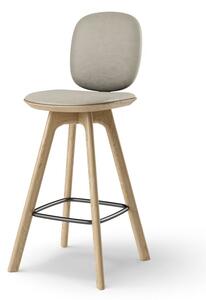 Brdr. Krüger - Pauline Comfort Barstool - Oak Clear Wax Oiled - Barstol - Spectrum, Oyster Læder - 30157 - H97 cm L65 cm B36 cm
