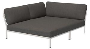 HOUE - LEVEL / Left Cozy Corner - Trädgårdsmöbler - Dark Grey/Muted White - L139 x W173,5 x H68,5 x SH38 cm