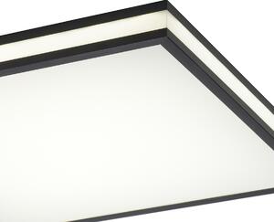Taklampa svart fyrkant inkl LED RGBW med fjärrkontroll - Trafalgar