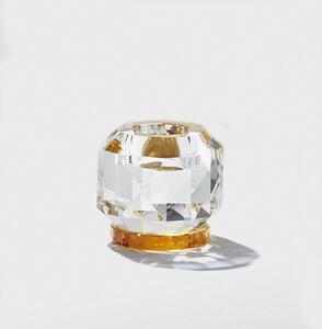 Reflections Copenhagen - Texas Tealight Holder - Ljusstake - Clear/Amber - 9 x 7,8 x 9 cm
