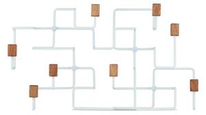 Gejst - Underground Coat Rack - Krokar - Oak / White - H: 15,5 x W: 59 x D: 33 cm