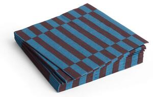 HAY - Pattern Napkins - Servetter av tyg - Anthracite and Bordeaux - Pillar Stripe / Set of 20 - Lunch - W33 x D33 cm