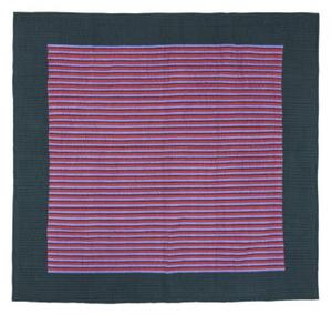 Hübsch - Twist Bedspread - Överkast - Stripe - Petrol/Multicolour - 260x260cm
