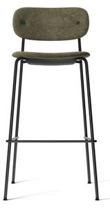 Audo Copenhagen - Co Bar Chair - Barstol - Black Steel / Moss 0001 / Fully Upholstered - H: 104,5 x SH: 75,5 x W: 50.9 x D: 49.7 cm