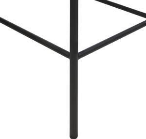 Uppsättning med 2 matstolar Blågrön polyesterklädsel Svarta metallben Armlöst böjt ryggstöd Modern modern design Beliani