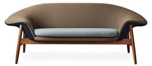 Warm Nordic - Fried Egg Sofa / Oiled Teak - Soffa för 2 personer - Hero 791 (Blue) / Sprinkles 724 (Brown) / Mosaic 722 (Grey) - L186 x W68 x H68 cm