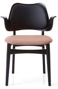 Warm Nordic - Gesture Chair / Black Lacquered Oak - Lounge stol - Prescott 207 (Black) / Merit 035 (Fresh Peach) - L58 x W54 x H80 cm