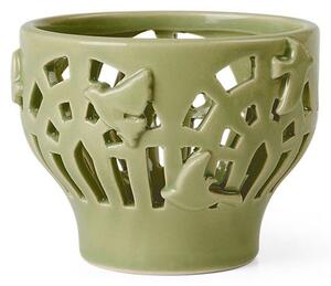 Kähler - Orangery Tealight Holder - Ljusstake - Spring Leaf - H7,5 x D9,5 cm