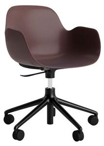 Normann Copenhagen - Form Armchair Swivel 5W Gas Lift Alu - Kontorsstol - Black Aluminium / Brown - H73/86 x L72,5 x SH37/50 cm