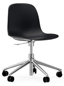 Normann Copenhagen - Form Chair Swivel 5W Gas Lift Alu - Kontorsstol - Aluminium / Black - H73/86 x L72,5 x SH37/50 cm