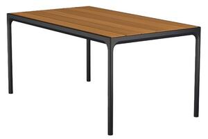 HOUE - FOUR Table - Trädgårdsbord - Black/Bamboo 90x160 - H74 x W90 x D160 cm