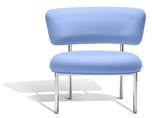 Møbel Copenhagen - Font Lounge Chair - Lounge stol - Lavender Blue Divina 676 - Polished Steel Frame - W: 66 x D: 76 x H: 67 x SH: 38 cm