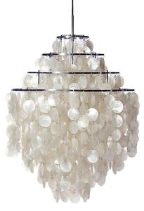 Verpan - Fun Pendant - Hängande lampa - 0DM - Seashell & Chrome - Ø53 x H76 cm