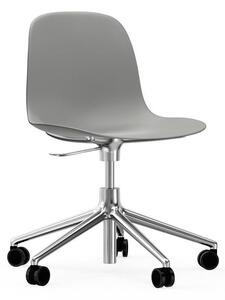 Normann Copenhagen - Form Chair Swivel 5W Gas Lift Alu - Kontorsstol - Aluminium / Grey - H73/86 x L72,5 x SH37/50 cm