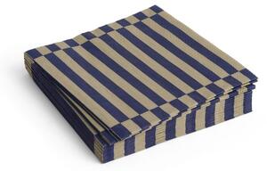 HAY - Pattern Napkins - Servetter av tyg - Dark Blue and Dark Sand - Pillar Stripe / Set of 20 - Lunch - W33 x D33 cm