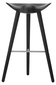 Audo Copenhagen - ML 42 Bar Stool - Barstol - High - Black Stained Beech/Steel - H77 cm