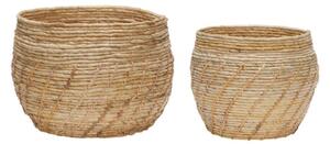 Hübsch - Luxe Basket - Korg - Natur - Ø36 x H34 cm / Ø40 x H40 cm