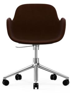 Normann Copenhagen - Form Armchair - Swivel 5W Gaslift Full Upholstery - Kontorsstol - Frame: Aluminium / Fabric: City Velvet vol. 2 21 - L: 72,5 x H: 73/86 x SH: 37/50 cm