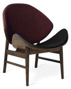 Warm Nordic - The Orange / Smoked Oak - Fåtölj - Mosaic 682 (Dark Bordeaux) / Leather (Black) - L64 x W71 x H78 cm