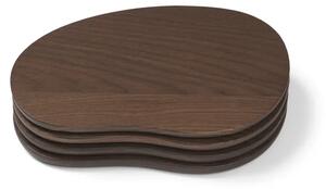 Ferm Living - Cairn Butter Boards - Set Of 4 - Skärbräda - Set of 4 - Dark Brown - B: 20.1 x H: 4 x D: 14.56 cm