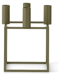 Audo Copenhagen - Kubus 4 - Ljusstake - Olive - 14 x 14 cm