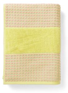 JUNA - Check Towel - Handduk - Yellow/Pink - Large - H140 x W70 cm