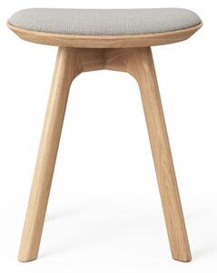 Brdr. Krüger - Pauline Barstool - Oak Clear Wax Oiled - Pall - Hallingdal, Grå Tekstil - 0113 - H45 cm L36 cm