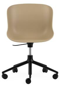 Normann Copenhagen - Hyg Chair Swivel 5W Gaslift - Kontorsstol - Seat: Sand / Base: Black Aluminum - L: 72,5 x D: 72,5 x H: 78/92 x SH: 38/52 cm