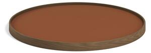 Brdr. Krüger - Tray - Oak Smoked Oiled model 60 - Bricka - CLAY (Cognac / Sort) - Ø60 cm H2,5 cm