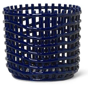 Ferm Living - Ceramic Basket - Korg - Large - Blue - Stock sale - Ø23,5 x H21 cm