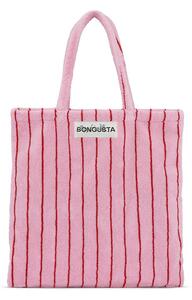 Bongusta - Naram Totebag - Bärbar väska - Baby Pink & Ski Patrol Red - 45 x 50 cm