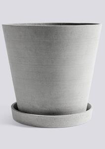 HAY - Flowerpot with saucer - Blomkruka - Grey - XXXL - Ø: 34 x H: 32 cm