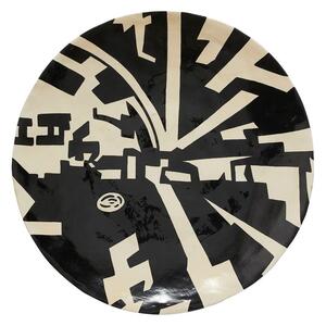 Nordal - Lipsi Deco Plate - Dekorativ skål - Black/Beige - Large - H7 x Ø62 cm