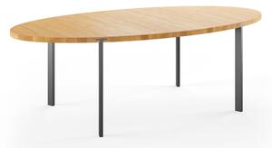 Naver Collection - Extension Oval Table / GM 2142 & 2152 by Nissen & Gehl - Matbord - GM 2142 Oiled Oak / Black powder coated steel - L200 x W100 x H74 cm