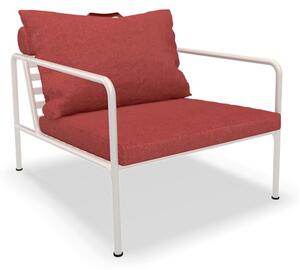 HOUE - AVON Lounge Chair - Trädgårdsstol - Scarlet/Muted White - H58 x W81 x D99 x SH39 cm