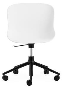 Normann Copenhagen - Hyg Chair Swivel 5W Gaslift - Kontorsstol - Seat: White / Base: Black Aluminum - L: 72,5 x D: 72,5 x H: 78/92 x SH: 38/52 cm