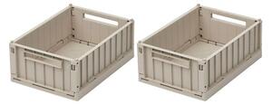 LIEWOOD - Weston Opbevaringskasse - Small 2-pak - Förvaringslåda för barn - 5060 - Sandy - H9,5 x W18 x L25 cm
