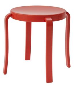Magnus Olesen - 8000 Series Stool - Pall - Lacquered beech / Retro red - L: 53 x W: 53 x H: 46 cm