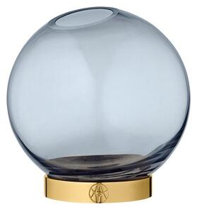 AYTM - Globe - Round Vase w/Stand - Vas - Navy/Gold Mini - Stock sale - Ø10 x H10 cm