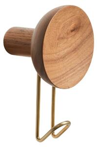 Woud - Around Wall Hanger - Krokar - Walnut/Satin Brass - Large - L14,5 x W8,5 x H8 cm