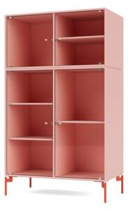 Montana - Ripple Cabinet III - With Rosehip Legs - Vitrinskåp - Ruby - W69,6 X H117,6 X D38 cm