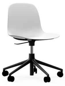 Normann Copenhagen - Form Chair Swivel 5W Gas Lift Alu - Kontorsstol - Black Aluminium / White - H73/86 x L72,5 x SH37/50 cm