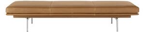 Muuto - Outline Daybed - Daybed - Frame: Polished Aluminium / Fabric: Cognac Refine Leather - L: 200 x D: 82 x H: 40 cm